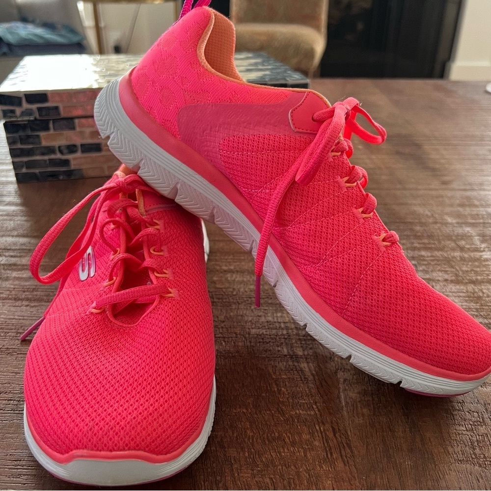 Skechers Bright Pink Flex Appeal 4.0 lace up sneaker 11W